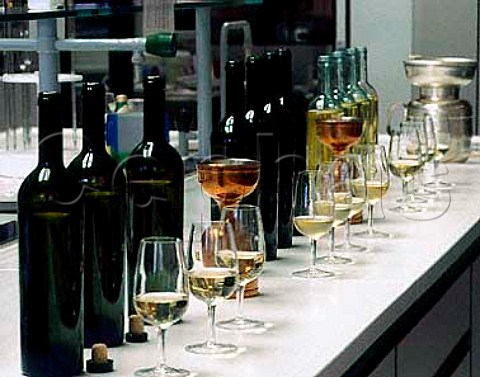 Blending base wines in the laboratory of sparkling   wine producers Ferrari  Ravina near Trento Trentino Italy