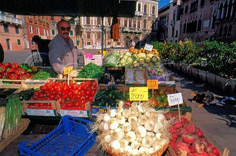 Fruit for sale in the Campo San Maria   Formosa Square Venice Italy