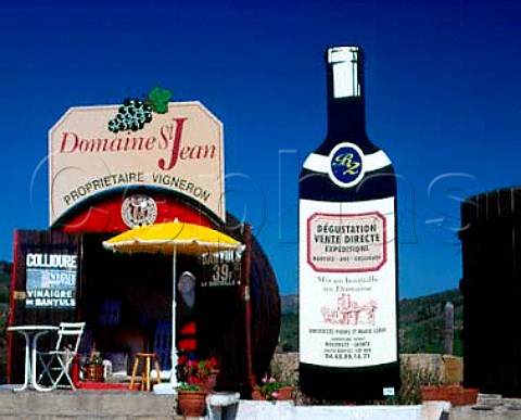 Wines of Domaine StJean on sale at their roadside   stall near BanyulssurMer PyrnesOrientales   France  ACs Collioure  Banyuls