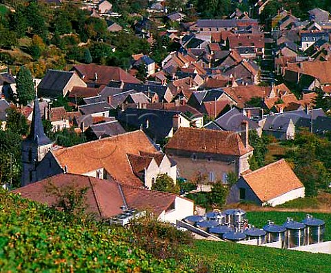 View over village of Chavignol with the winery of   Henri Bourgeois in the foreground  Cher France   AC Sancerre