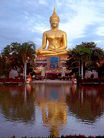 The largest Buddha in Thailand at Wat Pri Kul Tons Sins Buri Province