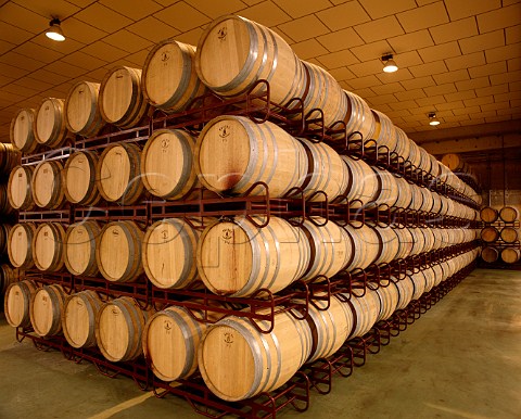 French oak barrels of Bodegas Palacio de la Vega Discatillo near Estella Navarra Spain