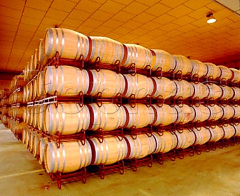 French oak barrels of   Bodegas Palacio de la Vega   Discatillo near Estella Navarra Spain