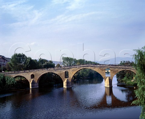 11thcentury pilgrims bridge over the Rio Arga at   Puente la Reina Navarra Spain