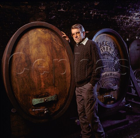Emmerich Knoll in his barrel cellar  Unterloiben Austria  Wachau