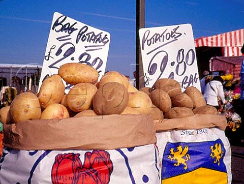 Potatoes for sale   Brooklands Sunday market Weybridge Surrey