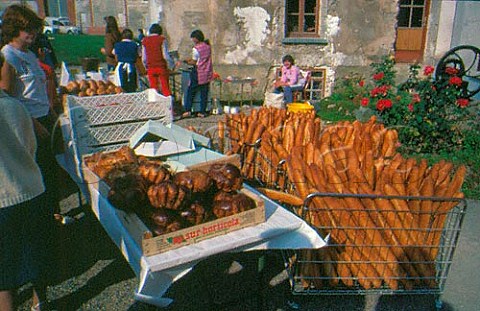 Bread for sale in the village market of  Marigny en Orxois France Marne