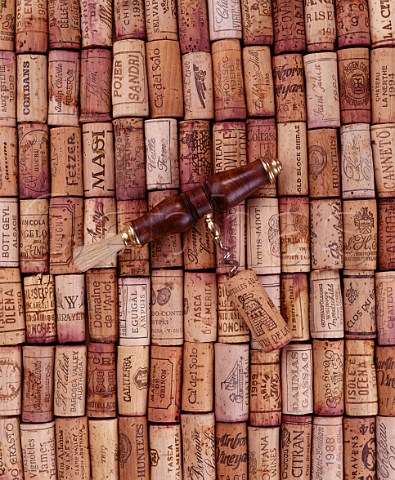 Assorted corks with corkscrew