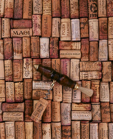 Assorted corks with corkscrew