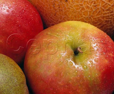 Red Jonagold apple with other fruits
