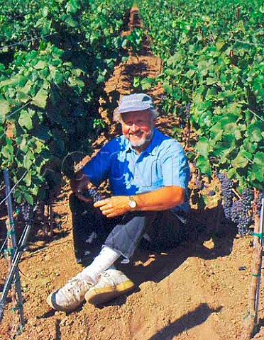 Ken Brown founder and winemaker of   Byron Vineyards in his Pinot Noir vineyard   Santa Barbara Co California   Santa Maria Valley AVA