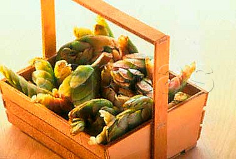 South African Vegetable  Waterblommetjies in a wooden basket
