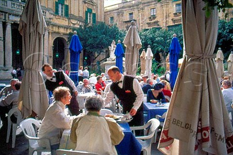 Openair caf at the library in Valetta   Malta