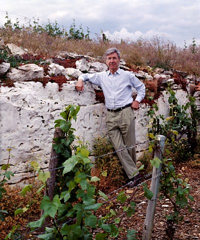 Joseph Henriot died 2015 at the top of Le Montrachet vineyard with the limestone bedrock clearly visible  PulignyMontrachet Cte dOr France  