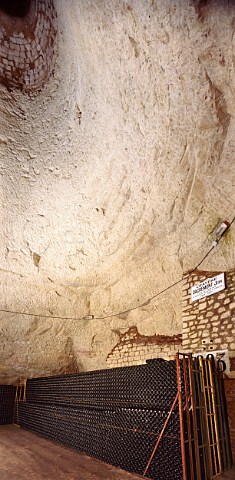 Wine ageing sur lattes in Crayre Jean Dacremont of Champagne Veuve Clicquot Ponsardin Each crayre GalloRoman chalk quarry is named after someone who worked for the company for 40 or more years Reims Marne France 