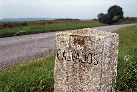 Roadside marker stone Calvados  Normandy France