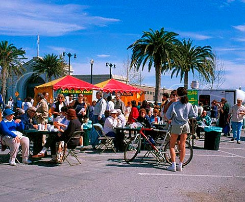 Ferry Plaza Farmers Market held every weekend on   the Embarcadero near Pier 39   San Francisco California