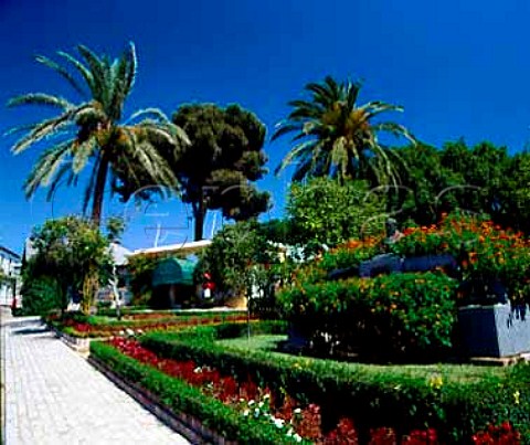 Garden in the grounds of the Gonzalez Byass bodegas   in Jerez Andalucia Spain Sherry