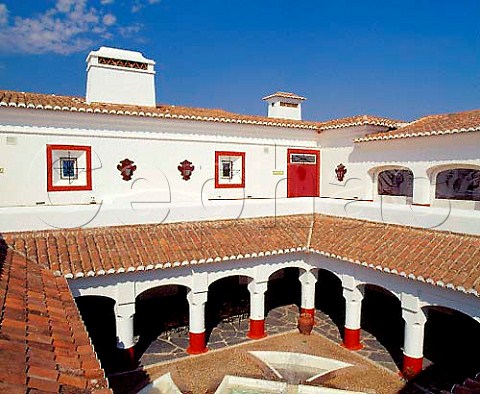 Courtyard in the visitor centre of Herdade do   Esporo Reguengos de Monsaraz Portugal Alentejo