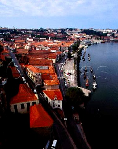 View over the port lodges of Vila Nova de Gaia and   the Douro River Portugal