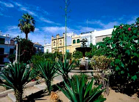 Plaza de Cabildo in the centre of   Sanlcar de Barrameda Andalucia Spain    Manzanilla  Sherry