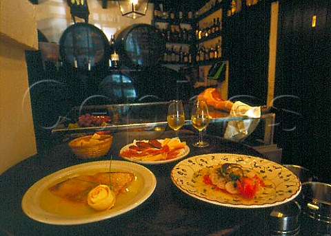 Bodega la Andana of Manuel Valencia is noted for its   artistic tapas Jerez Andaluca Spain