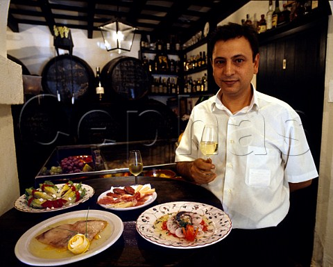 Manuel Valencia of Bodega la Andana   with some of his noted artistic tapas   Jerez Andalucia Spain