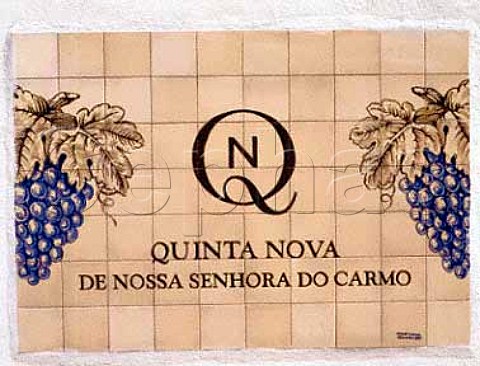 Tiled sign at entrance to Burmesters   Quinta Nova de Nossa Senhora do Carmo   Ferrao Portugal   Port