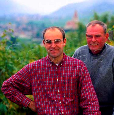 Manfred Jger with his son Roman winemakers  at Weissenkirchen Austria   Wachau