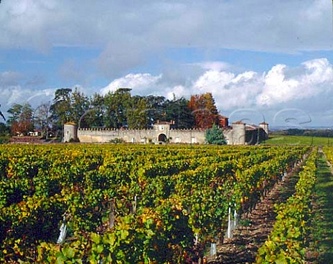 Chteau LafauriePeyraguey viewed from its autumnal vineyard Bommes Gironde France   Sauternes  Bordeaux