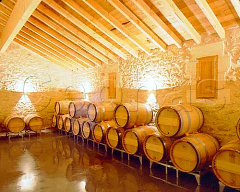 Barrel room of Chteau La Mondotte Stmilion   Gironde France