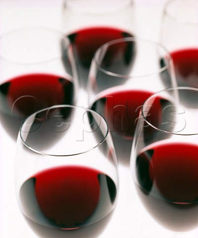 Glasses of red wine