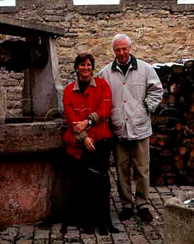 Jacques and Rosalind Seysses with Igor in the   courtyard of Domaine Dujac MoreyStDenis   Cte dOr France  Cte de Nuits