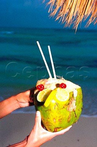 Coconut cocktail Cancn Beach Yucatan   Mexico