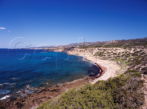 Coastline at Karavopetres on the   Akamas Peninsula Paphos District Cyprus