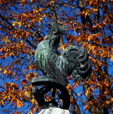 Bronze cockerel in StJulien Gironde France   Mdoc  Bordeaux