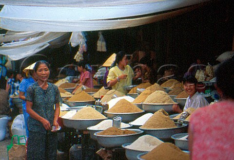 Sugar for sale in market Saigon    Vietnam