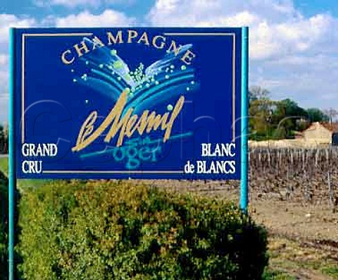 Sign at entrance to Le MesnilsurOger Marne   France   Cte des Blancs  Champagne