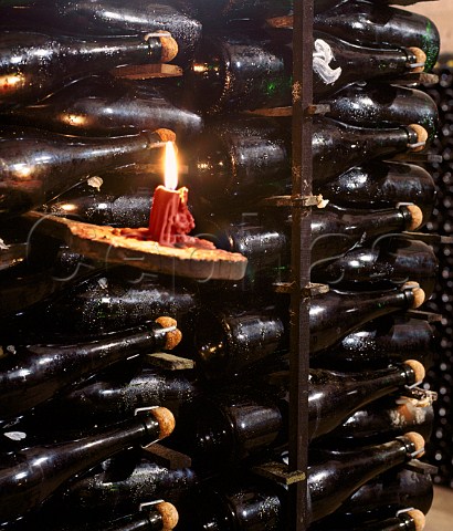 Champagne ageing sur lattes in the cellars of  Alfred Gratien Corks rather than crown caps are  traditionally used by this house for the second  fermentation  pernay Marne France