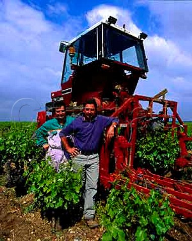 Aim father and Christophe Sabon of  Domaine de la Janasse in one of their   vineyards near Courthzon Vaucluse France AC   ChteauneufduPape