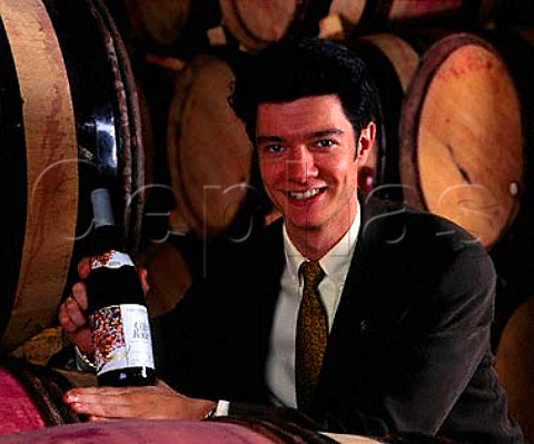 Philippe Guigal with a bottle of the 1995   Cte Rtie La Turque Ampuis Rhne France