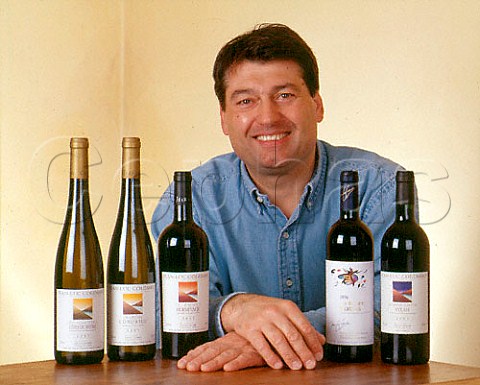 JeanLuc Colombo with a selection of his wines   Cornas Ardche France