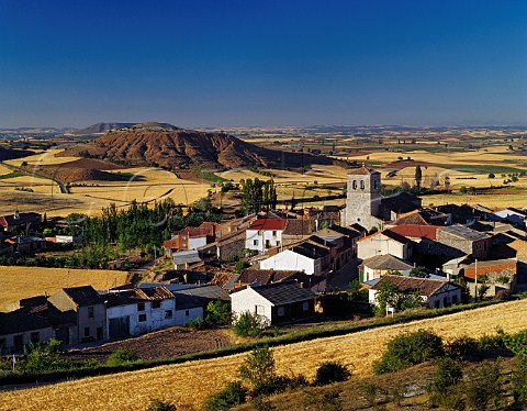 Village of Mambrilla de Castrejn surrounded by wheat fields Burgos province Castilla y Len Spain  Ribera del Duero