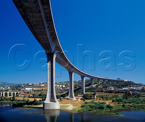 A24 Motorway bridge spanning the Douro River at Peso da Regua Portugal