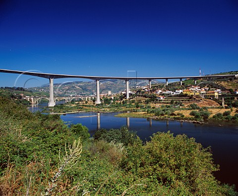 The new bridge spanning the Douro River at   Peso da Rgua Portugal
