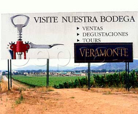 Sign at entrance to the Veramonte estate in the   Casablanca Valley Chile