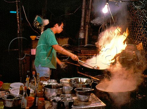 Kitchen in open air restaurant at Poor Mans   Nightclub Sheung Wan Hong Kong