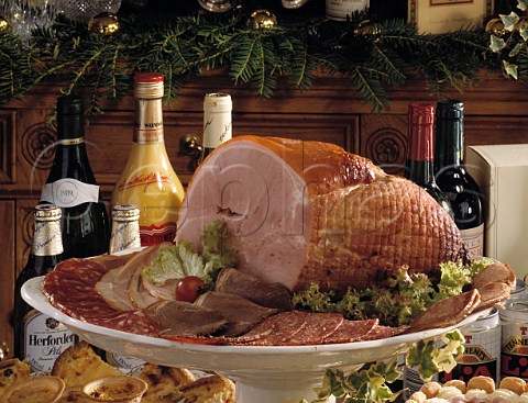 Christmas buffet with roast gammon