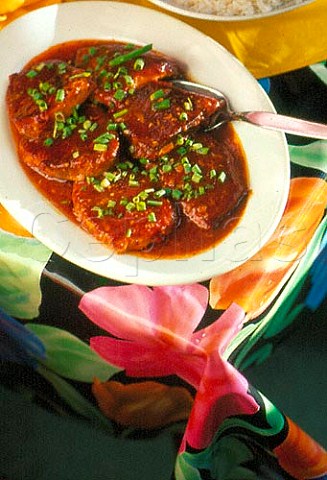Seychelles Tuna steaks with tomato and chive sauce