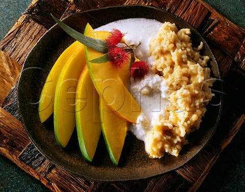 Thailand food  Mamuang Kao Nico  Coconut rice with mango